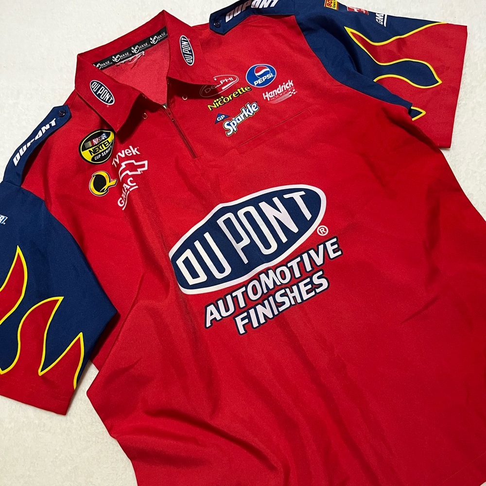 chase authentics vintage half zip jeff gordon dupont nascar shirt